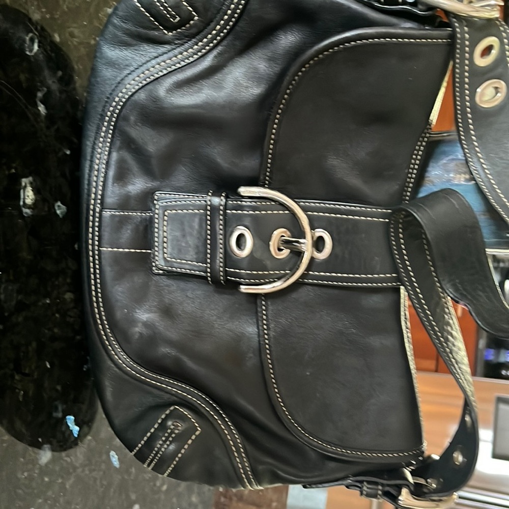 Coach black leather purse